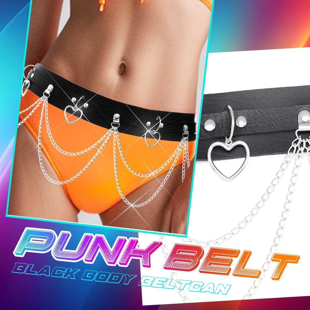 Bodiy Punk Waist Chain Belts Leather Gothic Layered Rave Belly Body Chains Jewelry for Women Sexy