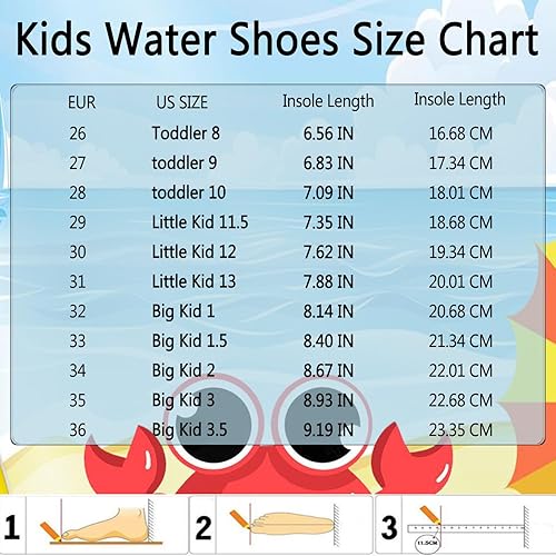 Miniatura 6 de Quickshark - Zapatos de agua infantiles para interiores y exteriores, sandalias de secado rápido, ligeras, para caminar, playa, piscina o natación