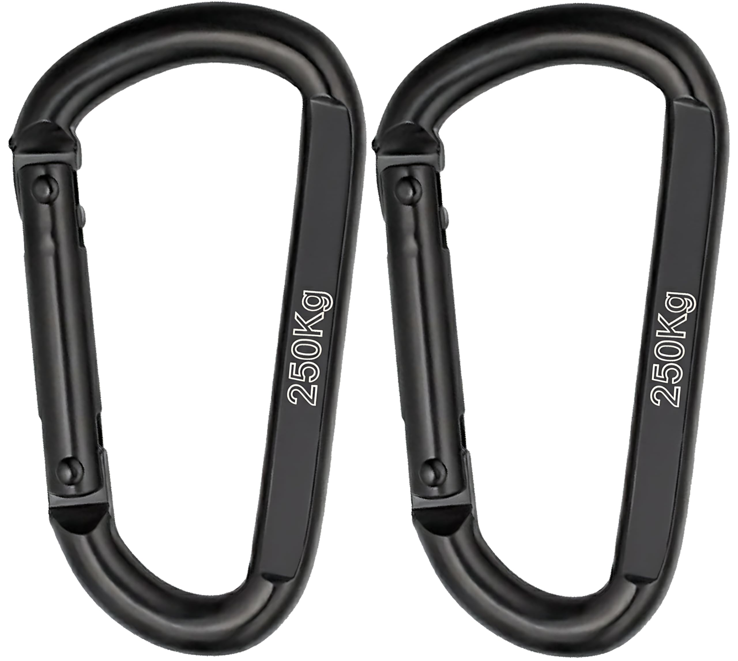 Moschettone Nero Inox M8 8 cm 250 kg Set da 2