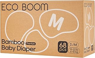 ECO BOOM Diapers, Viscose from Bamboo Diapers, Natural Soft Disposable N...