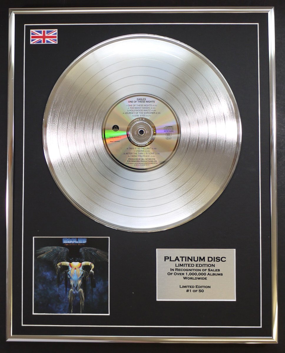 EAGLES/LTD EDITION CD PLATINUM DISC/ONE OF THESE NIGHTS