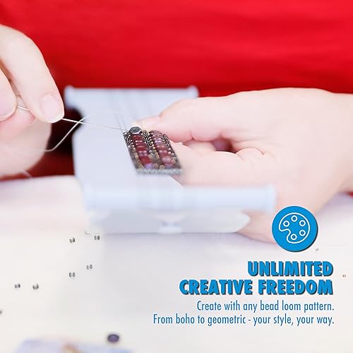 Miniatura 4 de Beadalon Jewel Loom - Telar de tejido de joyería de 2.75 x 10.5 pulgadas para pulseras, puños y patrones de cuentas