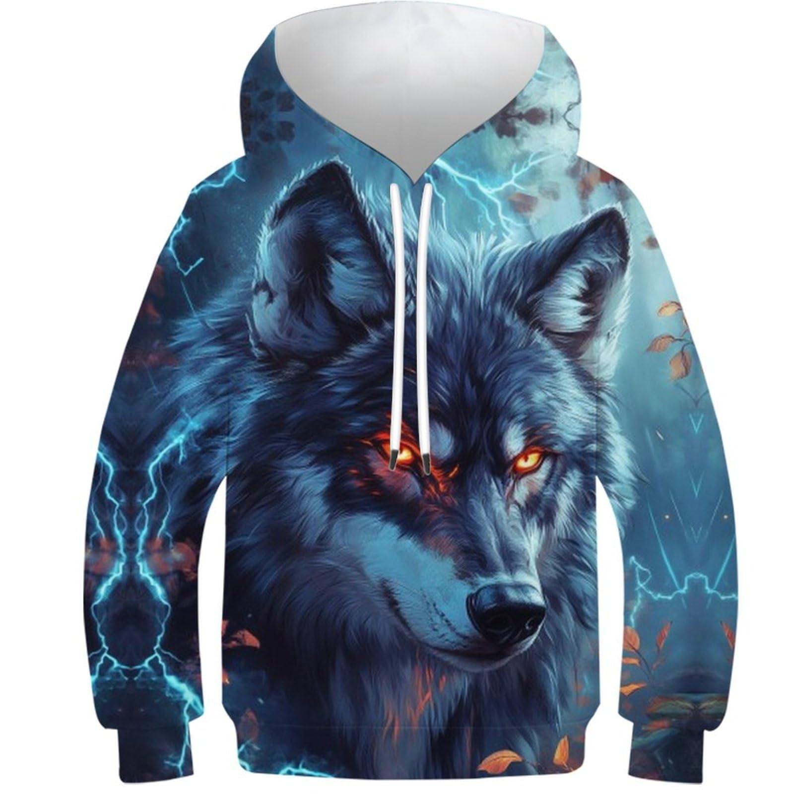 Wolf Motiv Pulli Wolf JooMeryer Mens Wolf Front Zip Up Hoodies