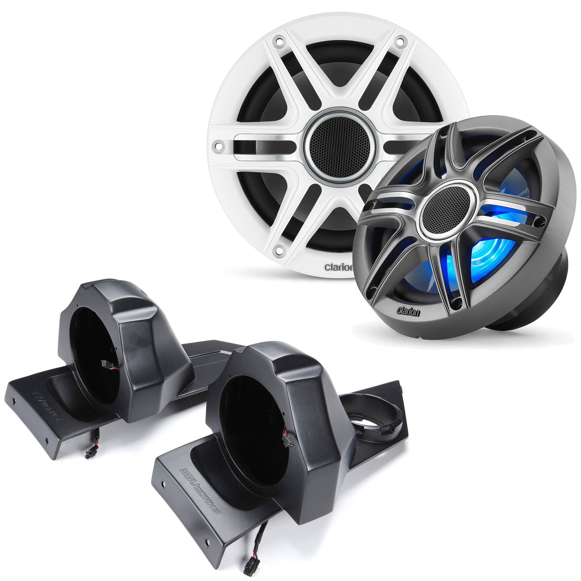 Clarion CA-5100A+CM-2011A+スピーカー Amazon.com: Clarion Marine Premium 6.5-inch RGB LED Speakers and