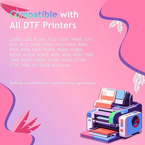 Miniatura 4 de Chipink Tinta DTF blanca 1000ML para impresora DTF cabezal de impresión L1800 ET-8550 P800 R1390 XP15000 XP600 DX5 i3200, alta fluidez sin