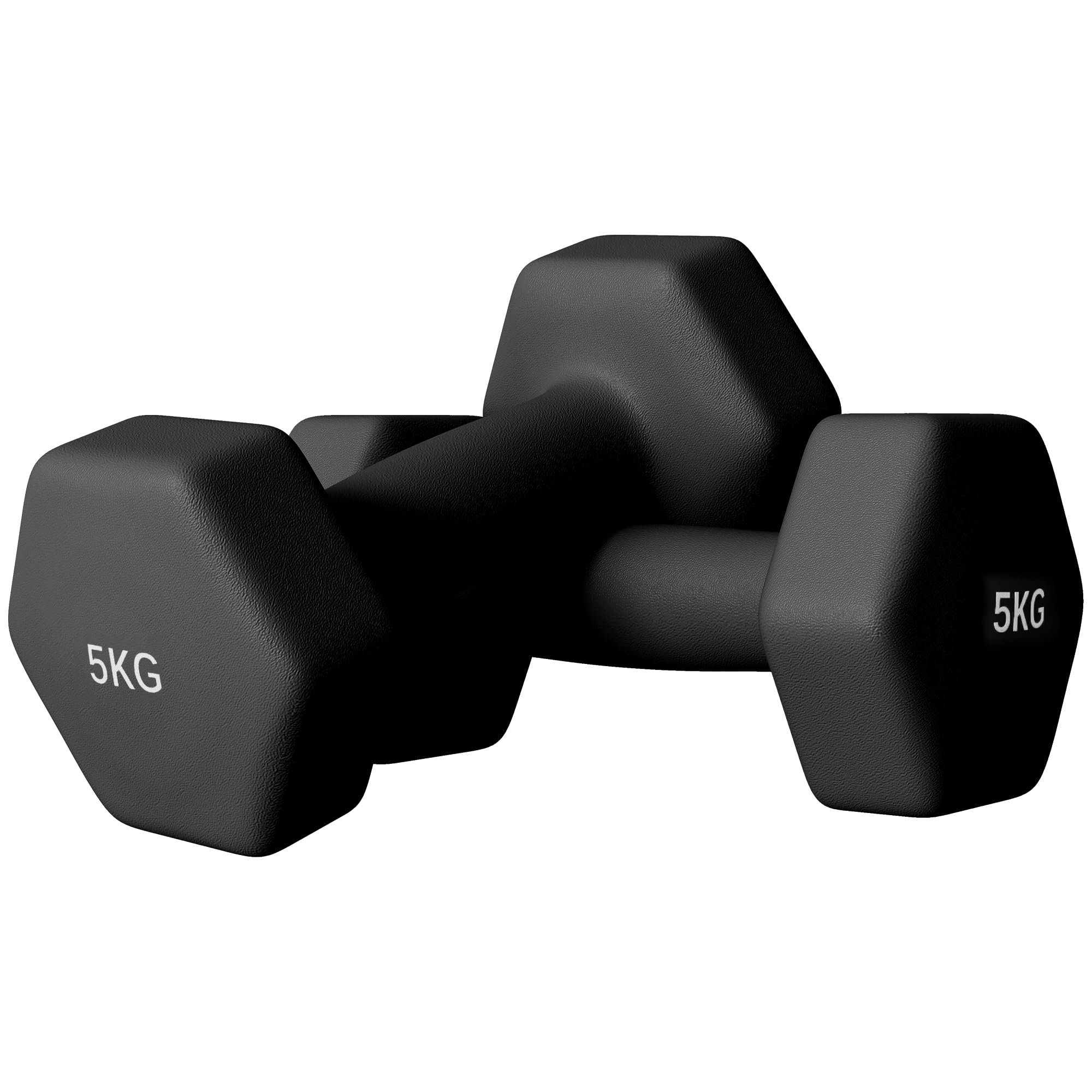 SPORTNOW Lot de 2 haltères hexagonales avec poignée antidérapante pour l'entraînement à la maison, 2 x 3/4/5 kg