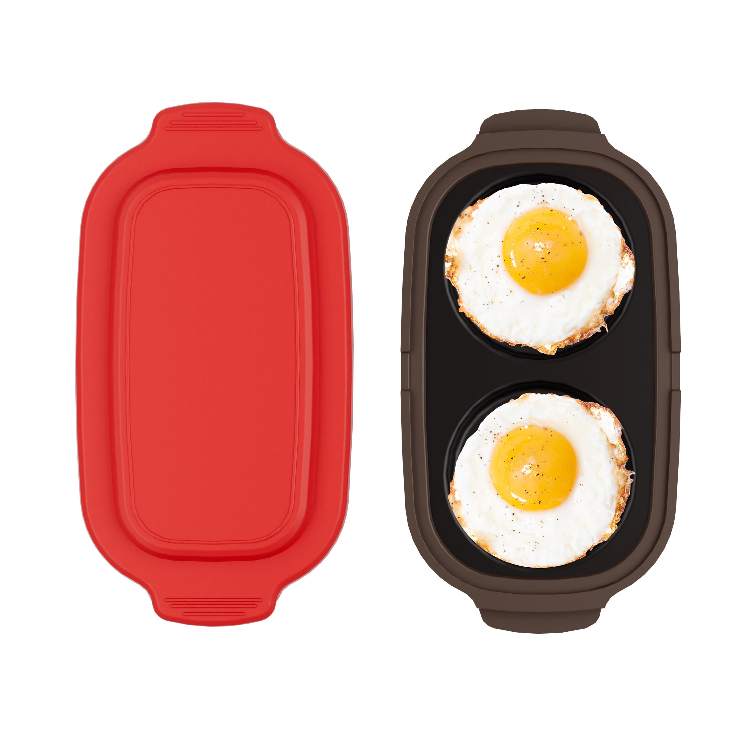 Microwave Egg Fryer | Cooker & Poacher for Breakfast Sandwiches | Maker for 2 Eggs | Dishwasher-Safe & BPA-free