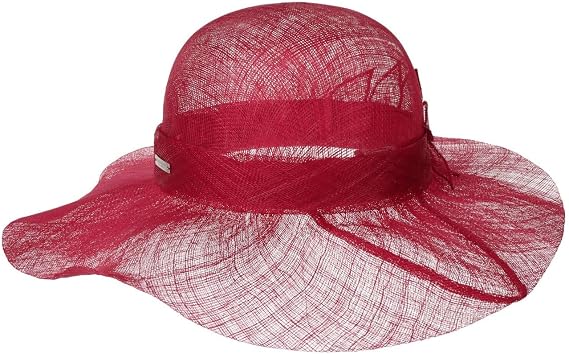 Seeberger Sinamay Wavy Brim Straw Hat Women red One Size, 6 3/4-7 1/8