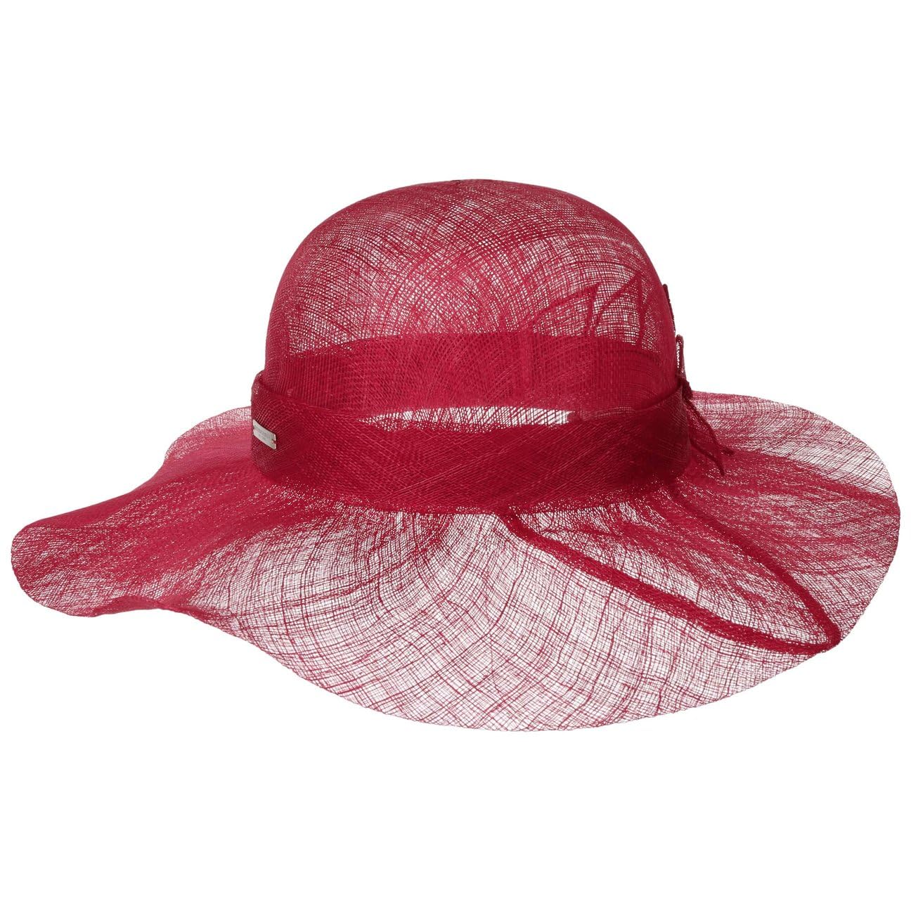 Seeberger Sombrero de Paja Sinamay Wavy Brim Mujer - Sol ocasión Especial con Banda Grosgrain Primavera/Verano Verano