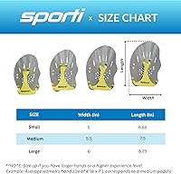 Vista 5 de Sporti - Palas de mano para natación - Palas de natación ligeras, correas ajustables de silicona