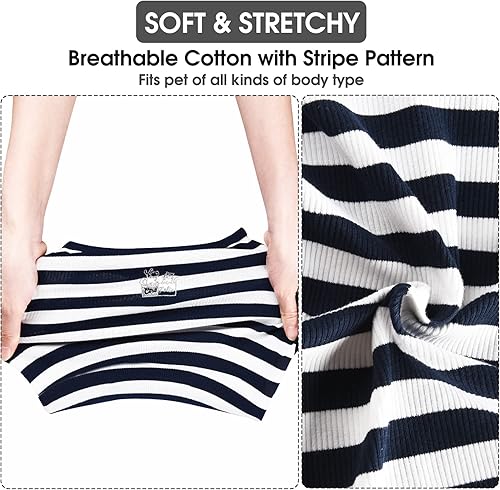 Miniatura 6 de CtilFelix Camisa para perro, ropa a rayas, chalecos elásticos para perros pequeños, medianos y grandes, ropa para niños, niñas, gatos, camisetas de