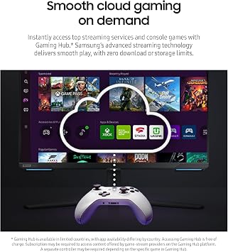 Samsung 28 Odyssey 4K UHD(3840x2160) Gaming Monitor | Smart TV | Game BAR | Built-in Speakers | HDR 400, 144Hz, 1ms | FreeSync Premium Pro Compatible and G-Sync | Wi-Fi 5 | Includes Remote Control