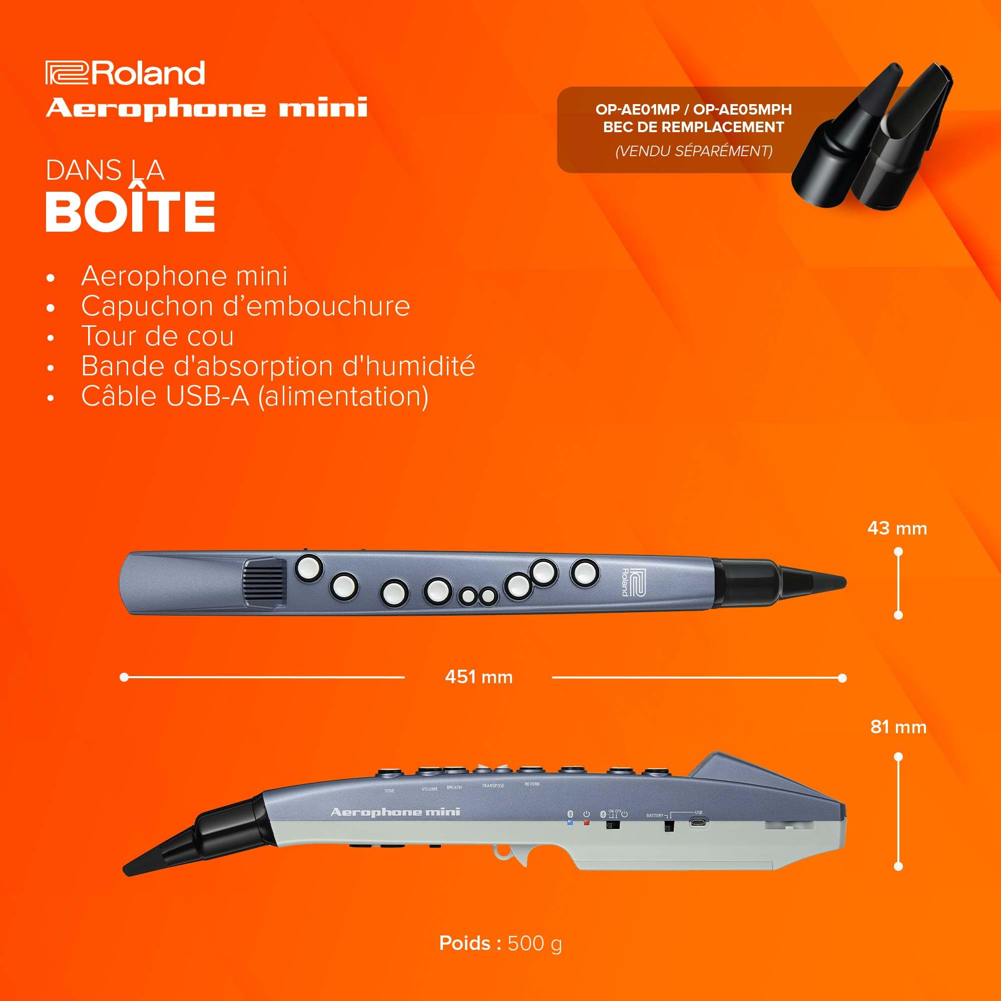 Roland AE-01 Aerophone mini | Instrument à vent numérique compact