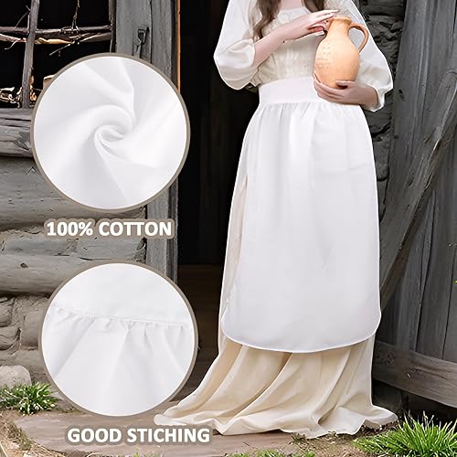 Miniatura 3 de Maid's Waist Apron White, Halloween Cosplay Outfit Half Dress Costumes for Party Attire