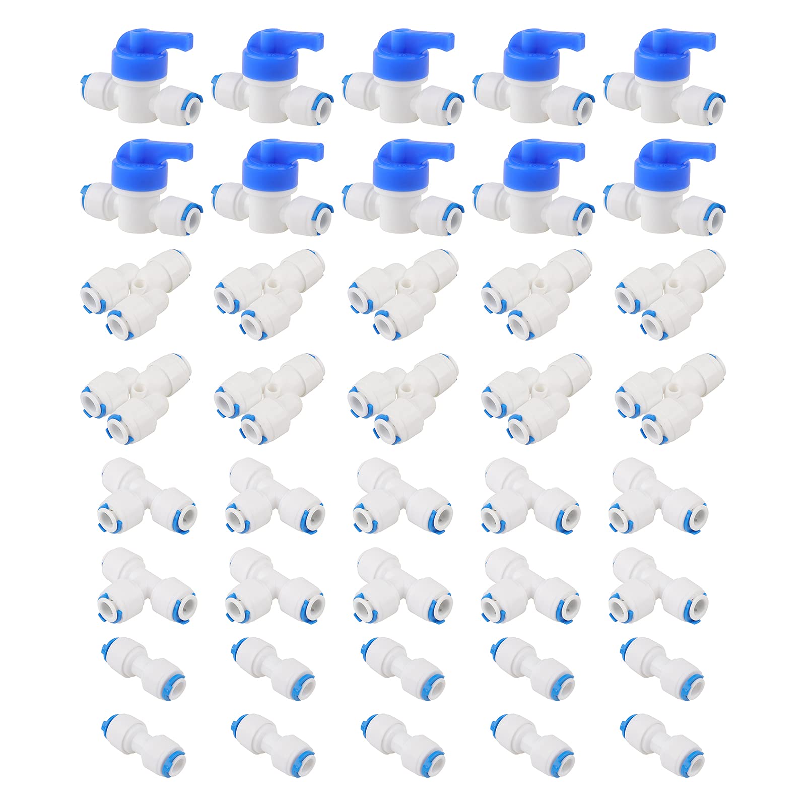 Kit de conexión rápida de 1/4" para ósmosis inversa con 35 piezas de accesorios y válvulas