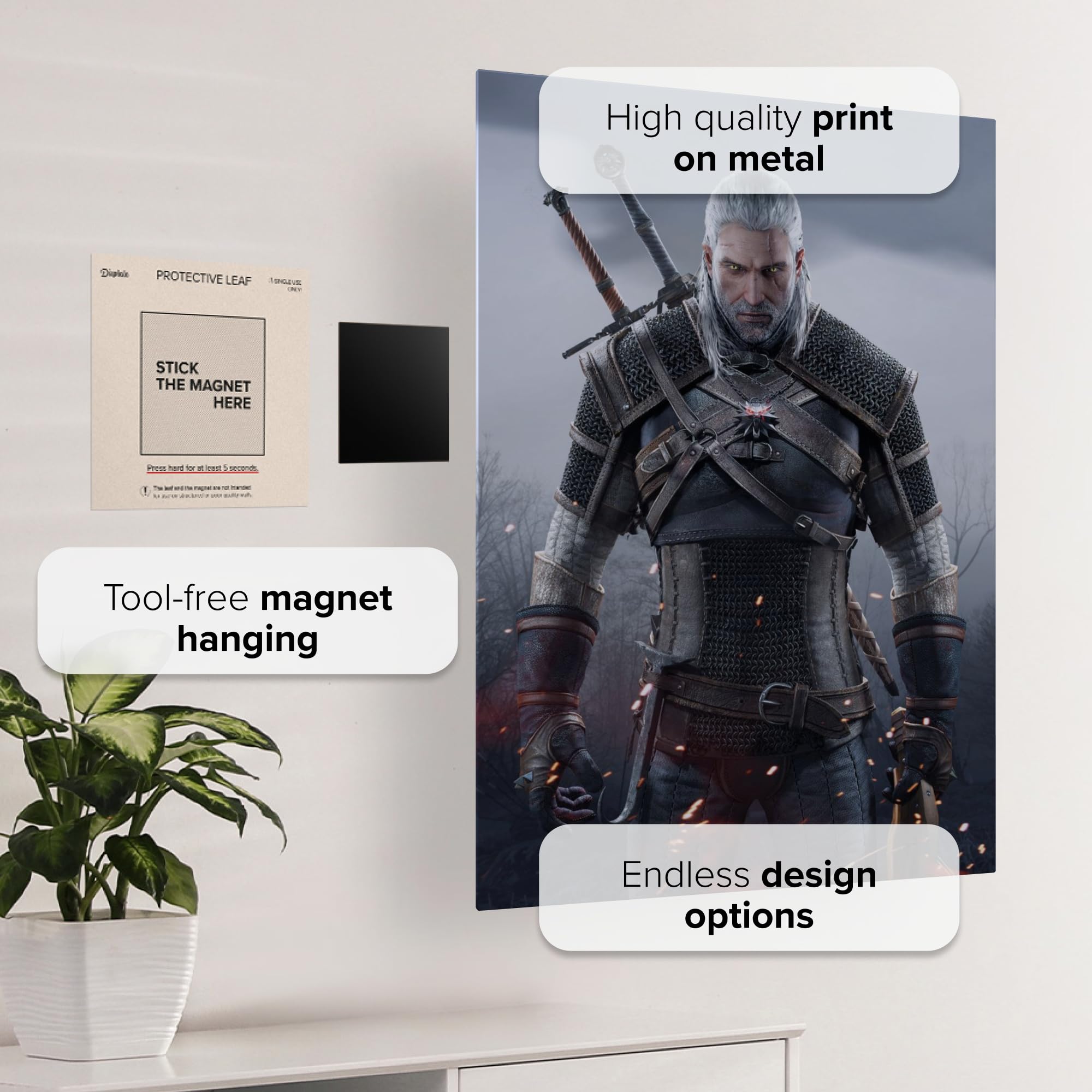 Displate Poster In Metallo - Decorazioni da Parete Decorazione Murale - Witcher 3 - The Witcher - 32 x 45 cm Matt
