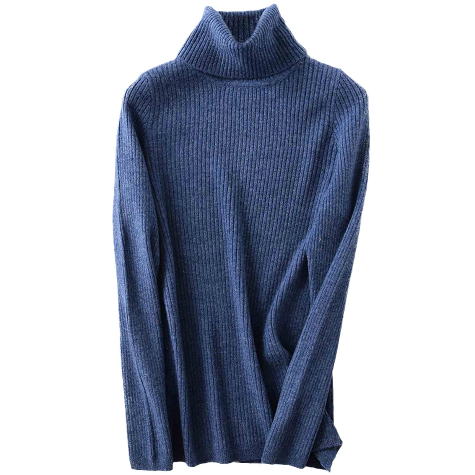 Wolle Rollkragenpullover Damen Warm Weich Strickpullover Femme Frauen Kaschmir Pullover