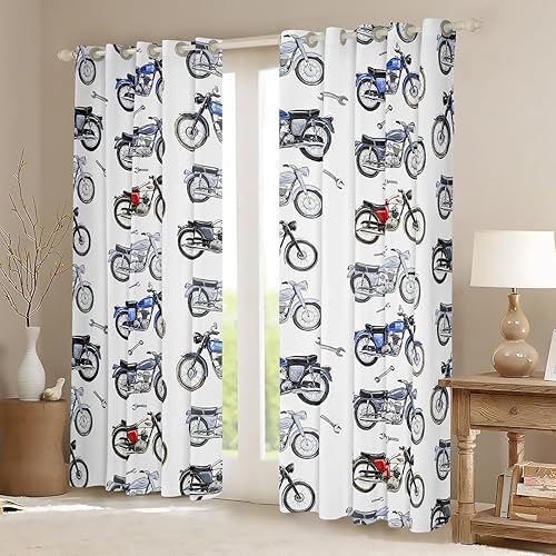 Miniatura 30 de Erosebridal Cortinas opacas de moda de los años 90, 30 % a 50 % para dormitorio, cortina de ventana con cinta de radio retro, tratamientos de Negro