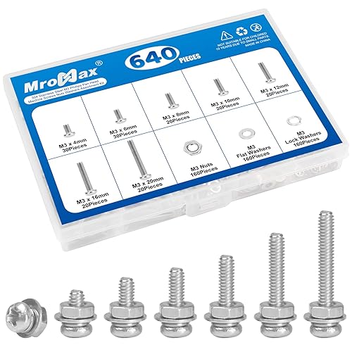Miniatura 63 de MroMax 30 tornillos de máquina Phillips de cabeza plana M2 x 0.197 in, acero inoxidable 304 18-8, rosca completa, tornillos de cabeza cruzada gris