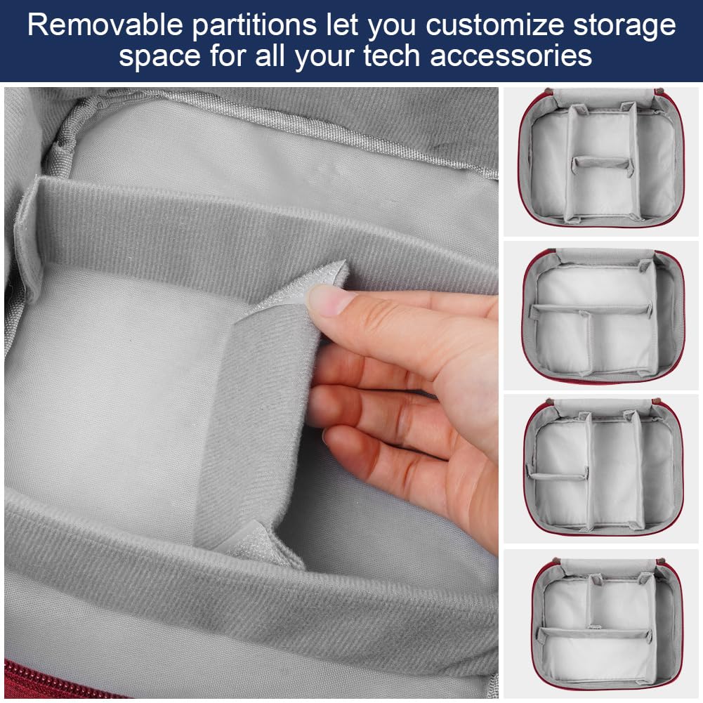 OFFCUP Torba na kabel, 24 x 18 x 10 cm, podróżny organizer na kable z 2 przegródkami, wodoszczelny organizer na kable, USB, dyski twarde, karty SD, ładowarkę (niebieska)