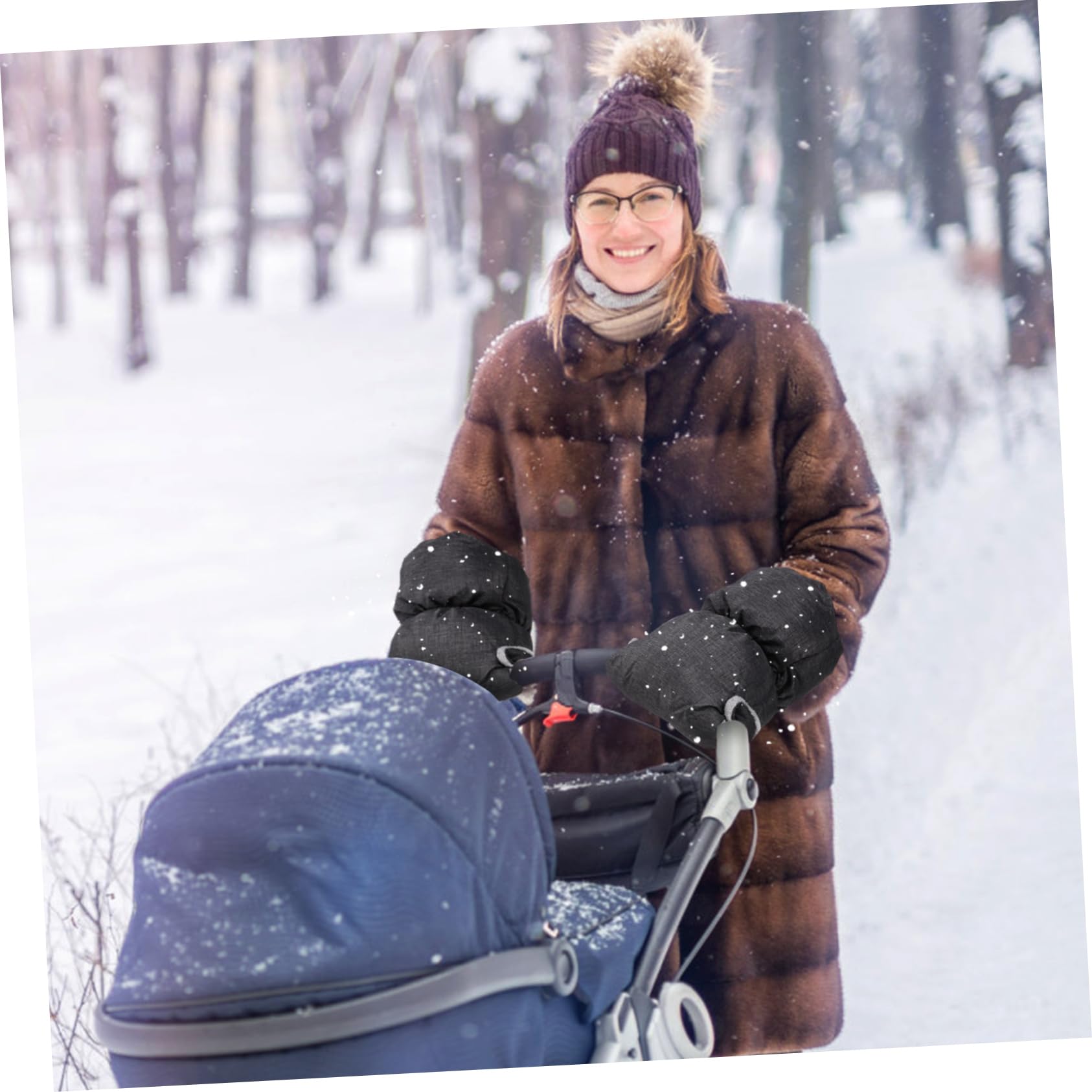 ibasenice 3paires De Poussette Universels Mitaines Chaudes Anti-Froid pour Hiver Accessoires pour Poussettes Et