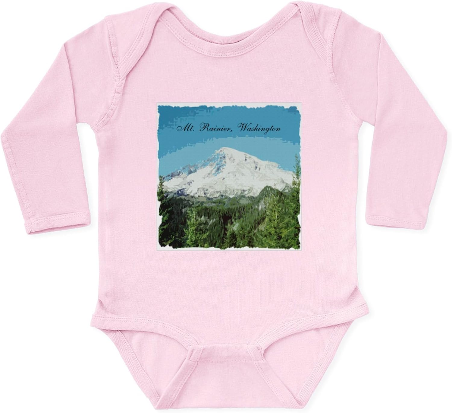 CafePress Mt. Rainier #2 Long Sleeve Infant Bodysuit Cute Long Sleeve Infant Baby Bodysuit Romper