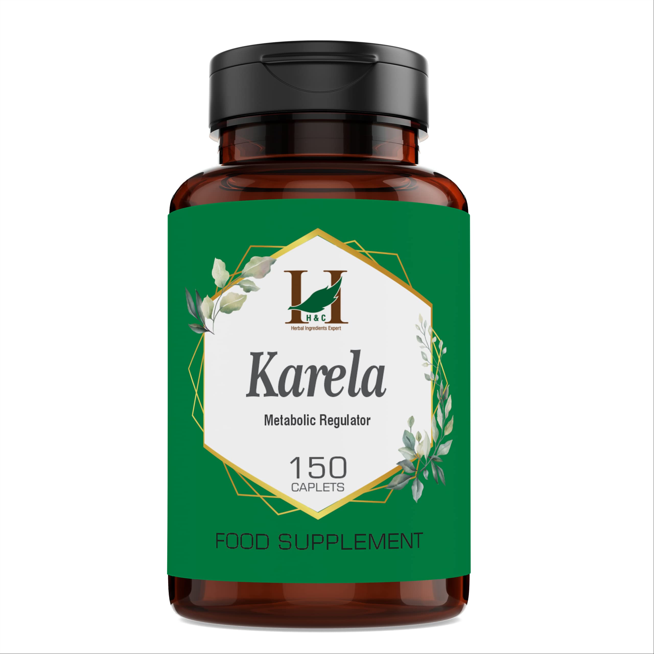H&C Karela/Bitter Melon Caplets (Momordica charantia) - 750mg, 150 Caplets | for Metabolic Wellness