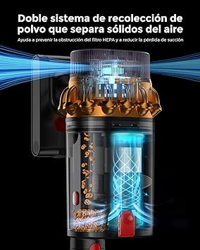 Ivormentico V10 EVO Aspiradora sin Cable, 50Kpa/70Mins Aspiradoras Escoba con Modo Automático, Depósito Doble de 1.8L, Pantalla Táctil LED, Ideal para Pelo de Mascotas/Alfombras/Suelos Duros4