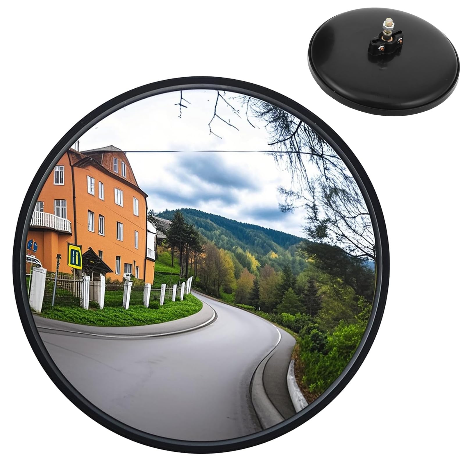 Mini Miroir Convexe De Circulation 17cm Grand Angle, Miroir Routier De Securite, Retroviseur Exterieur Et Interieur Incassable Pour Une Visibilite Maximale