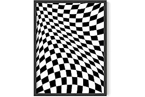 HAUS AND HUES 80s Decor Checkerboard Edgy Wall Art