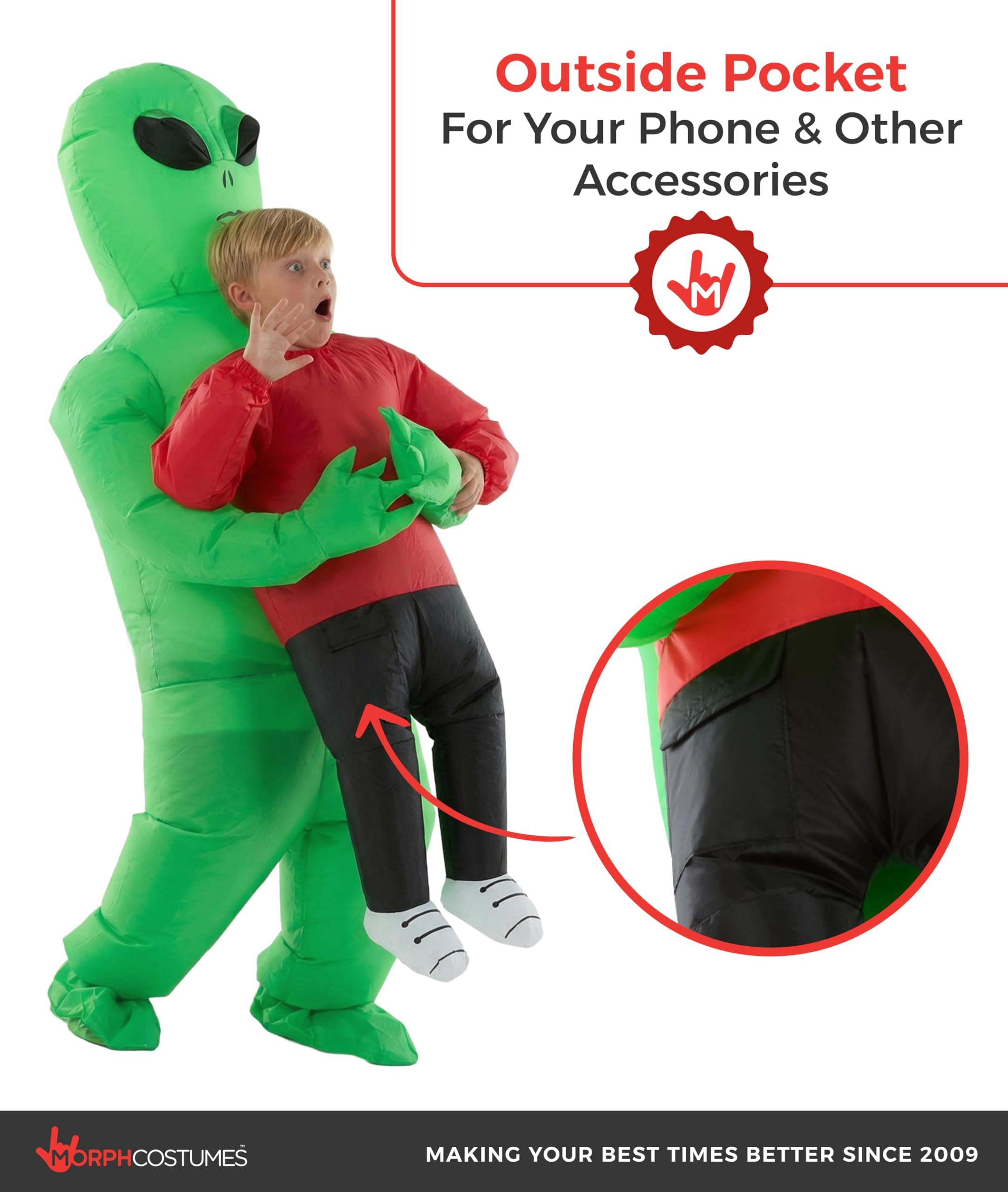 Morph Alien Kostüm Kinder, Aufblasbares Kostüm Kinder, Halloween Kostum Kind, Halloween Kostum Jungen & Mädchen, Karneval Kostüme Kind, Fasching