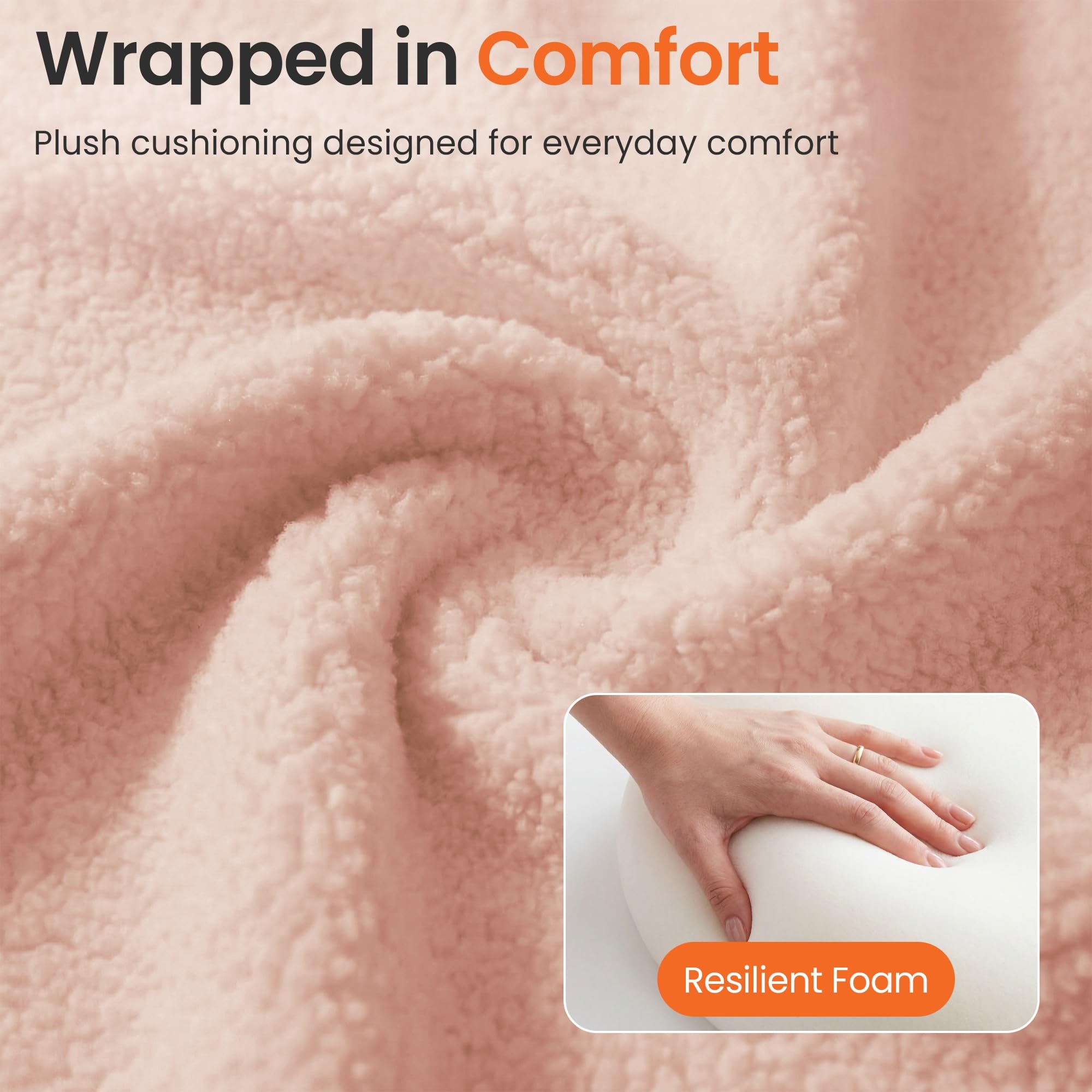 NEO CHAIR Office Vanity Chair with Wheels Comfy Desk Chair for Girls Cute Computer Small Armless Adjustable Height Swivel for Home Bedroom Task (Pink) - 5