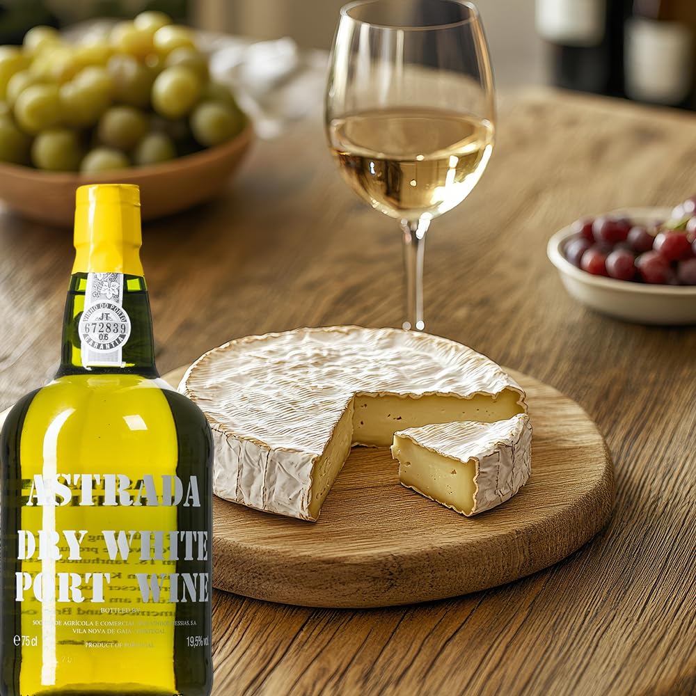 Astrada Dry White Portwein DOP, trocken, sortenreines Weinpaket + VINOX Winecards (6x0,75l)