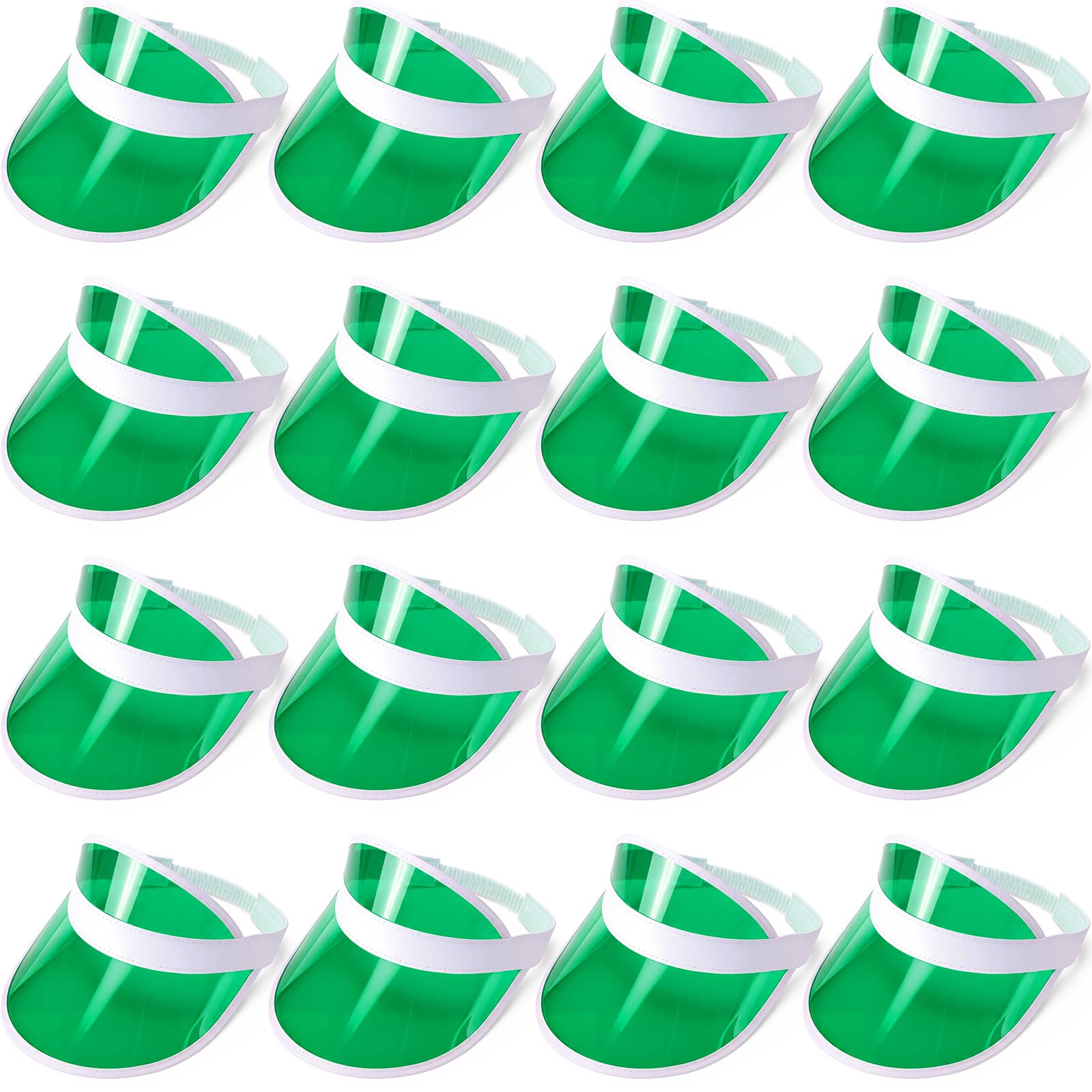 Tarpop 5 Pack Poker Visors Hats Bulk Casino Bingo Visor Casino Dealer Clear Plastic Sun Golf Hats for Women Men (Green)