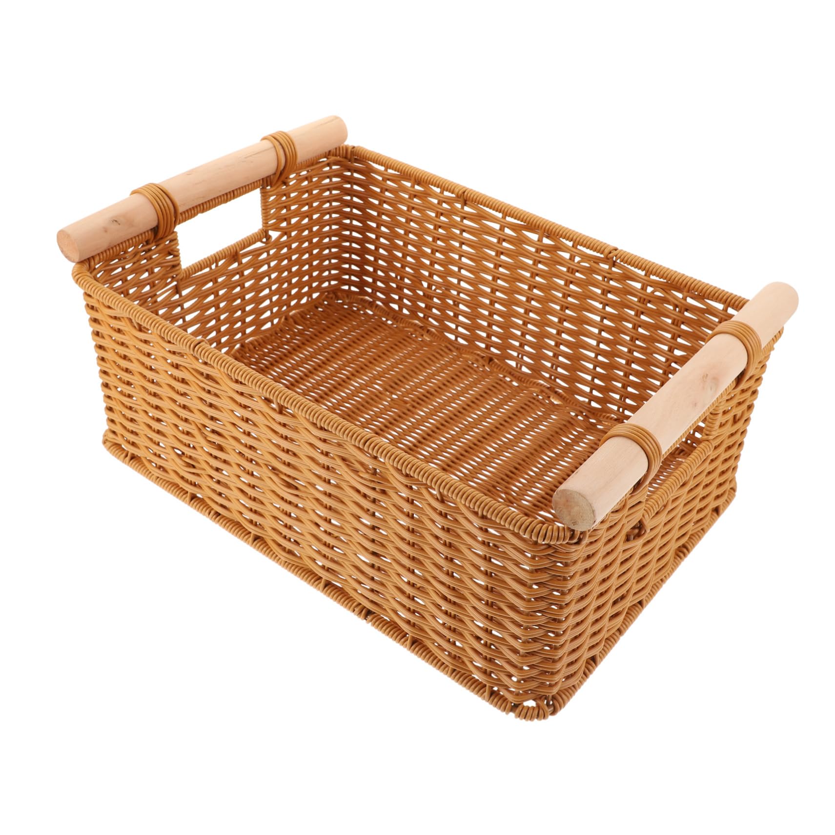CHILDWEET Elegante E Semplice Cestino Da Dispensa Cestino Portaoggetti in Plastica Infrangibile Con Manico in Legno Versatile Ornamento Per La Casa Per Oggetti Di Scena Fotografici Robusto