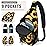 Pritent Crossbody Bags for Women Men Trendy Sling Bag Bakpack Casual Chest Bag with Convertible Shoulder Strap Travel Cross Body Bag for Hiking Traveling Outdoors(Sunflower)