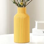 Mfacoy White Ceramic Flower Vase, Minimalist Decor, Modern Home Decorative Vase, Small Pampas Grass Vases For Kitchen, Bedroom, Office, Living Room, Bathroom, Shelf Centerpiece Table Decorations(8 in)