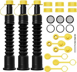 3-kit Universal Gas Can Spout Replacement with Flexible Nozzle, fit for most 1/2/5/10 gal can No Spill, Jerry Can Spout Kit, Gas Can Nozzle Replacement , Fuel Can Spout with drill, Fuel Pour Spouts extendable to 25 inches
