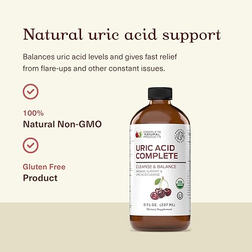 Miniatura 5 de Complete Natural Products Uric Acid Complete - Suplemento líquido de 8 onzas para apoyar la limpieza del ácido úrico, la salud renal y la