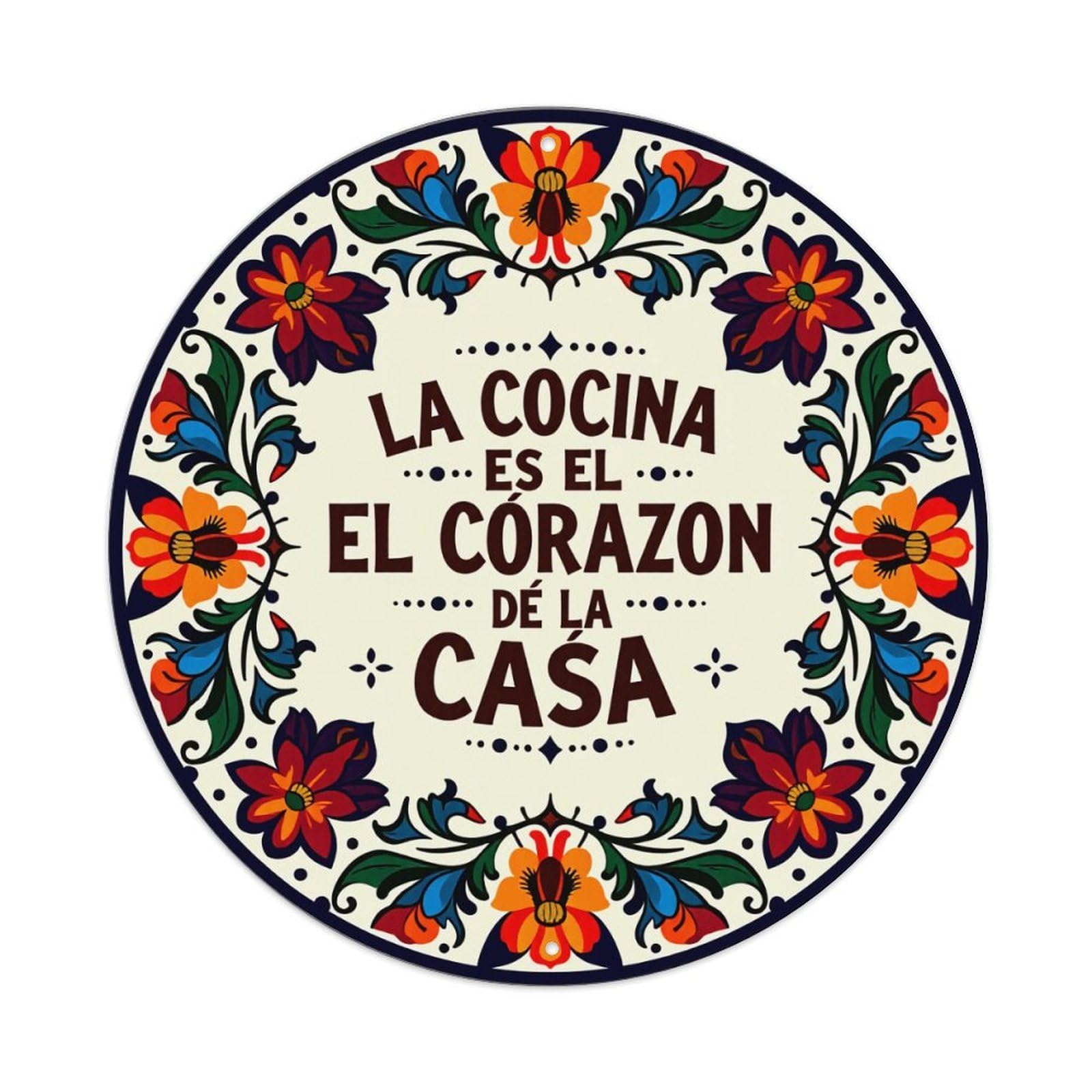 Jdfenggu Vintage Floral Mexican Style Pattern Print Retro Metal Tin Sign, Metal Poster For Bar, Home, Man Cave, Kitchen, Laundry Room Art Decor 8X8 Inch