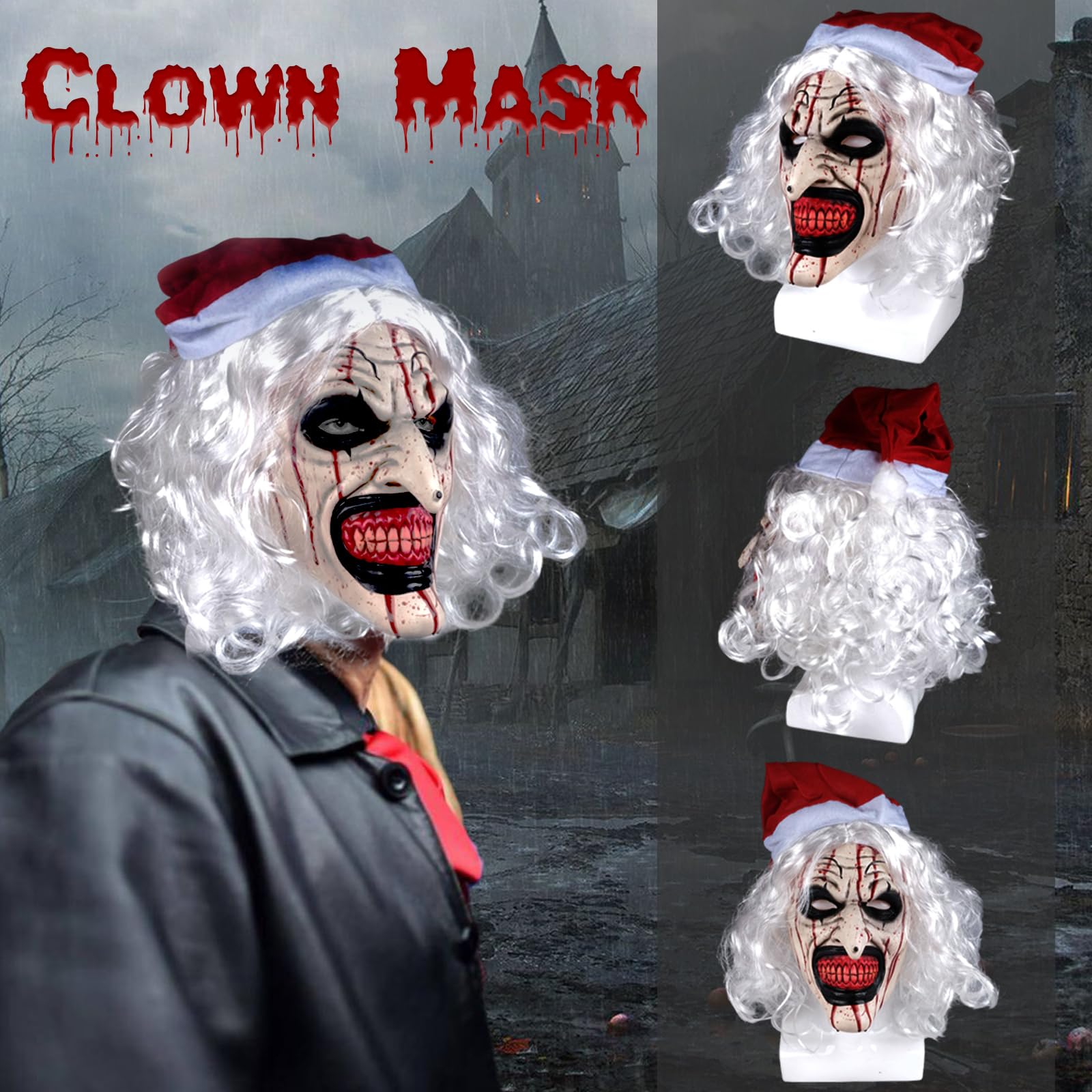 Aofonchy Halloween Mask Terrifier Art the Clown Mask - Image 3