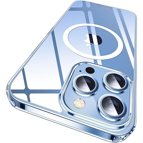 SUCGLES for iPhone 13 Pro Max Case with MagSafe [Ultra Strong Magnetic] [12FT Military Drop Protection] [Shockproof Bumper] Slim Thin Mag Safe Promax Phone Cover for Apple 13pro Max (Clear/Magnet)