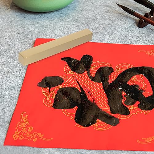 Miniatura 5 de Tofficu 2 unidades de peso de papel de caligrafía china, peso de papel de cobre plano, herramienta de práctica de caligrafía, pesas de papel para