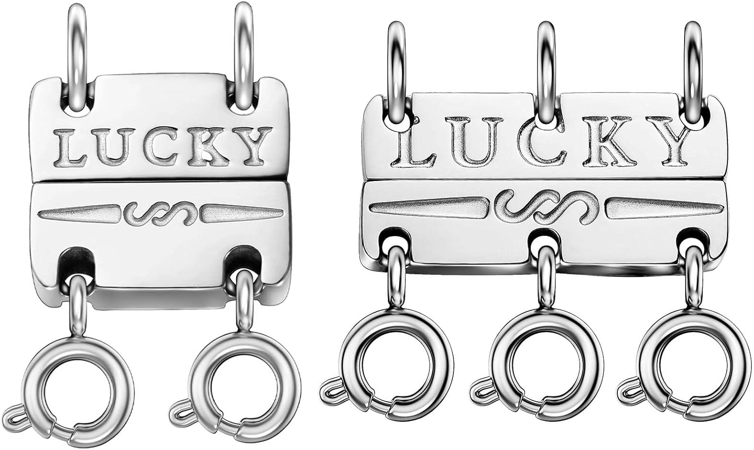 Lucky Necklace Separator for Layering Strong Magnetic Clasps, 14K Gold and Silver Multiple Necklace Clasps for Layered Look