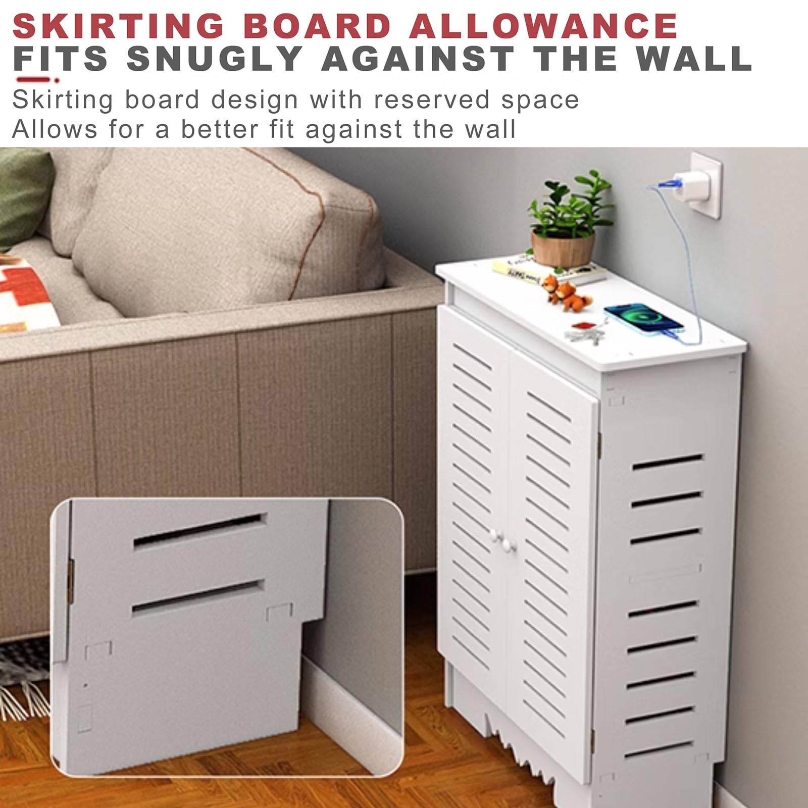 Router Armadio di Stoccaggio WiFi Multimedia TV Rack di Immagazzinaggio con Sportello per Camera Soggiorno e Ufficio Casa.(50x60x30cm)
