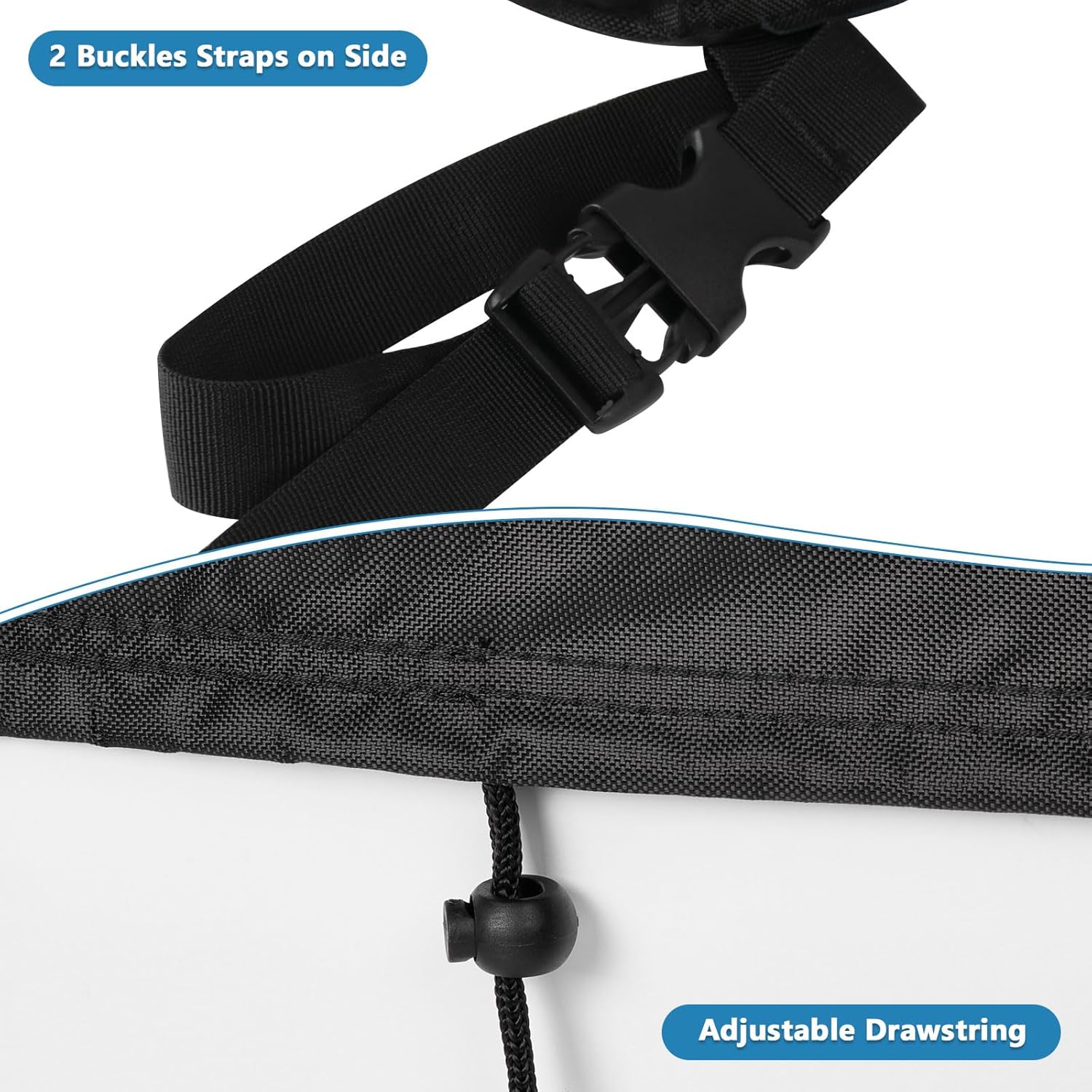 Fish Fryer Cover Compatible with Feasto Outdoor Propane Deep Fryer,420D Deep Fryer Cover with Waterproof Strip, 2 Buckles & Ventilation Opening,Black（46''D x 23''W x 36''H）