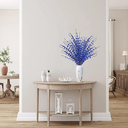 Vista 2 de Sggvecsy 10 piezas flores artificiales de jazmín de 29.5 pulgadas de largo, ramo de flores falsas altas, plantas de jazmín falsas, ramas secas