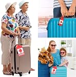 4 Pack Luggage Tags, Silicone Luggage Tags for Suitcases, Canadian Flag Maple Leaf Travel Bag Tags with Silicone Ring, Baggage Tags with Name ID Card, Waterproof Labels for Handbag with Partial