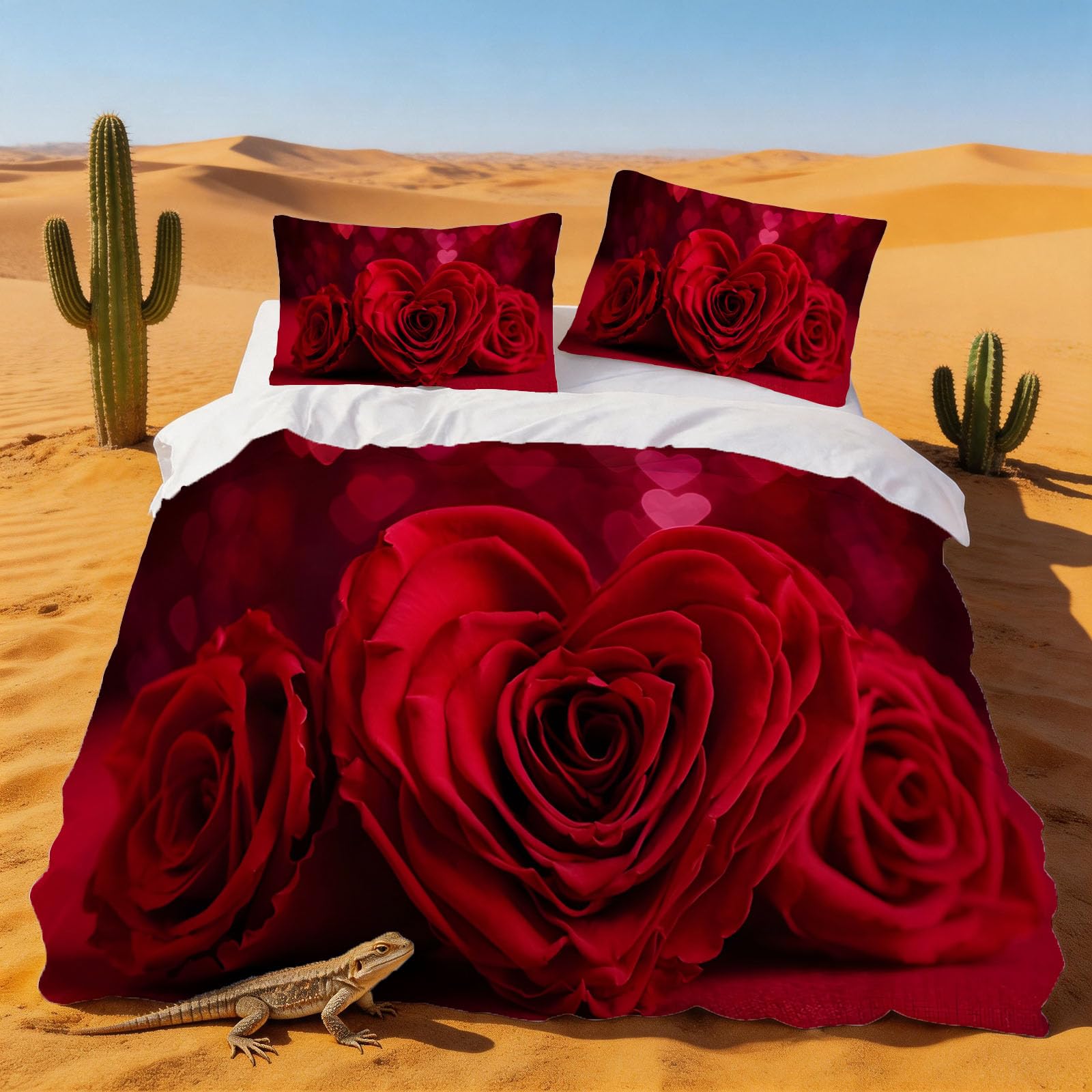 Parure de lit 200 x 200 amour romantique pour célébrer la vie de couple