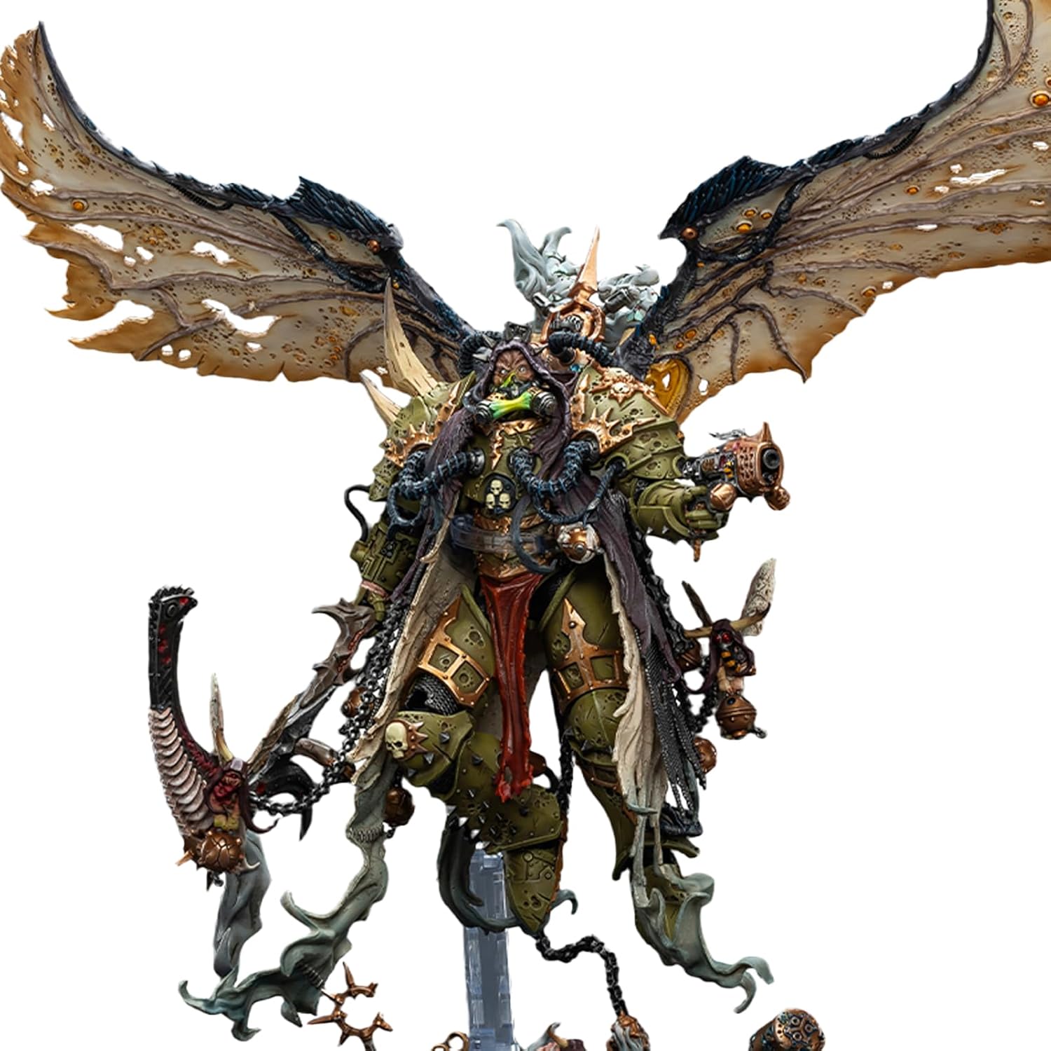 JOYTOY Warhammer 40K Death Guard Mortarion Daemon Primarch of Nurgle 1/18 Action Figure with The Lantern & Silence, Collectible Display Model